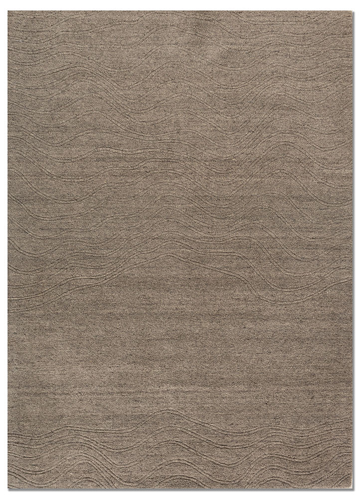 tesoro grey and black wool hand loom Rug - HeadShot