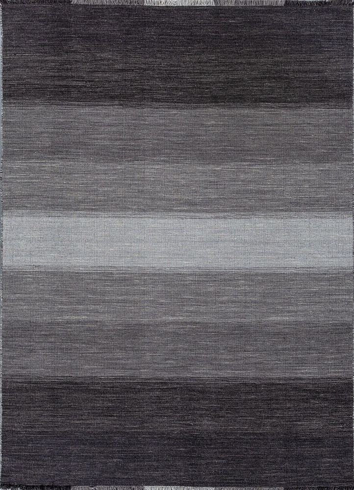 tesoro grey and black wool hand loom Rug - HeadShot tesoro grey and black wool hand loom Rug - HeadShot