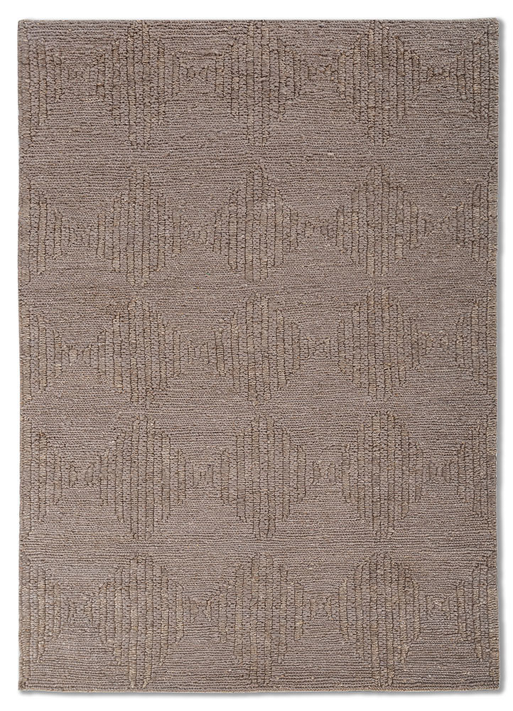 hula grey and black jute and hemp hand knotted Rug