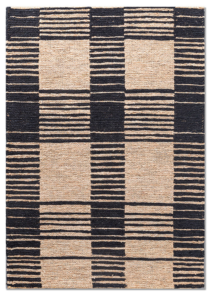 nomadic threads beige and brown jute and hemp hand knotted Rug - HeadShot