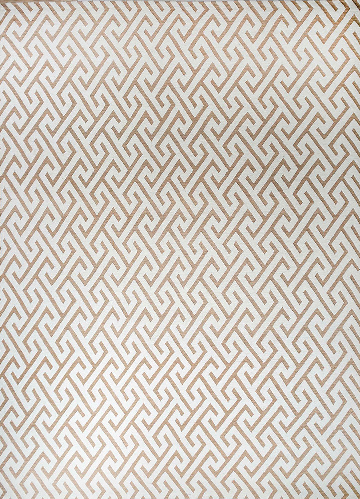 azalea beige and brown wool hand knotted Rug - HeadShot