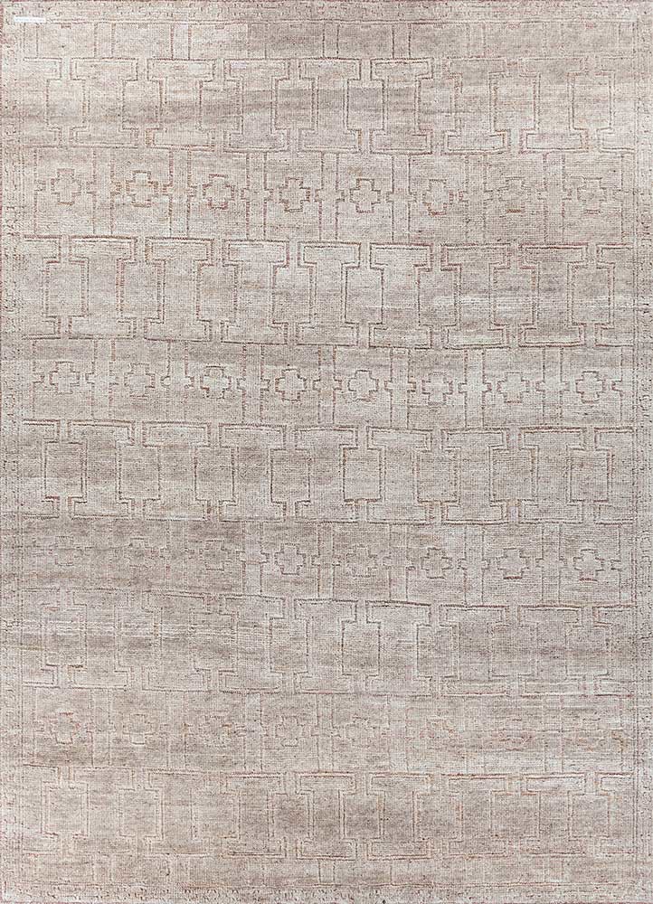 manifest beige and brown wool hand knotted Rug - HeadShot