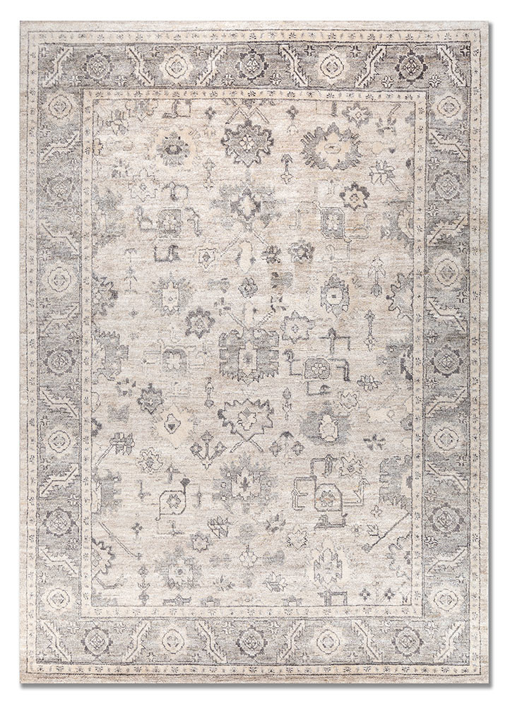 grey and black grey and black wool hand knotted Rug