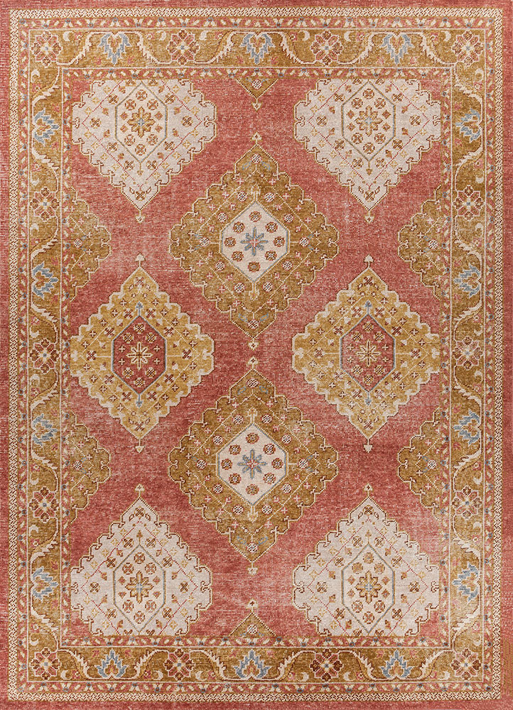 erbe red and orange wool hand knotted Rug - HeadShot erbe red and orange wool hand knotted Rug - HeadShot