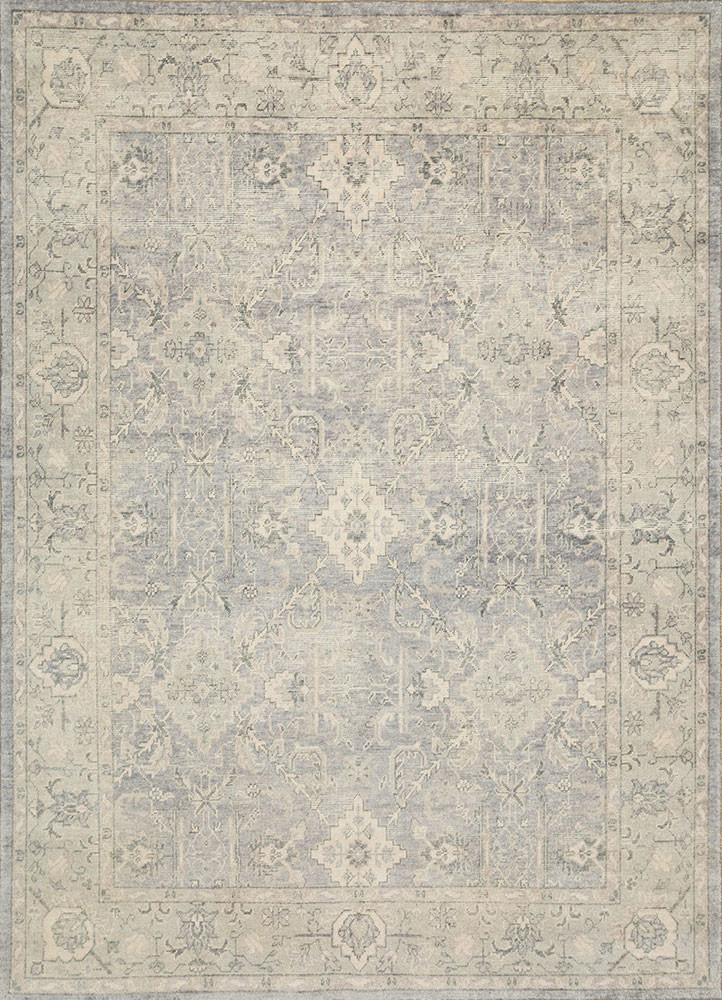 erbe blue wool hand knotted Rug - HeadShot erbe blue wool hand knotted Rug - HeadShot
