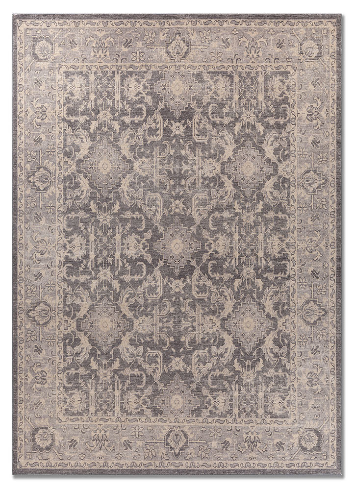 erbe grey and black wool hand knotted Rug - HeadShot erbe grey and black wool hand knotted Rug - HeadShot