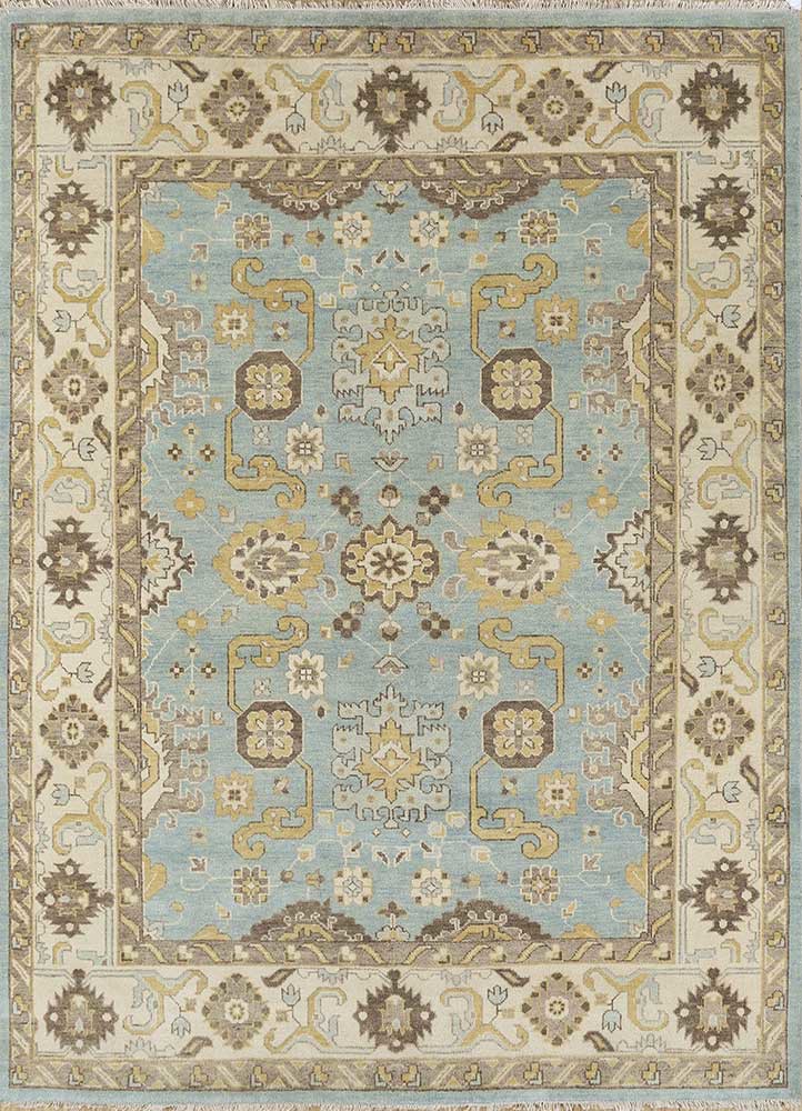 cyanna blue wool hand knotted Rug