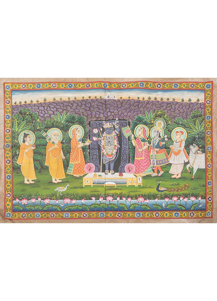 pichwai art pink and purple cotton cloth art work WALL ART & TAPESTRY - HeadShot pichwai art pink and purple cotton cloth art work WALL ART & TAPESTRY - HeadShot