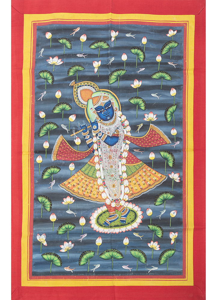 pichwai blue cotton cloth art work WALL ART & TAPESTRY - HeadShot pichwai blue cotton cloth art work WALL ART & TAPESTRY - HeadShot