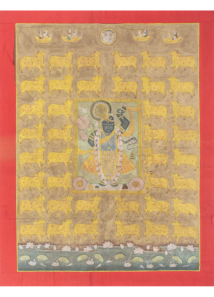 pichwai gold cotton cloth art work WALL ART & TAPESTRY - HeadShot