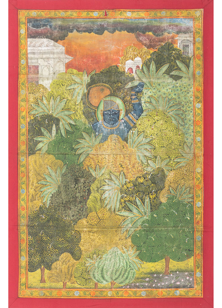 pichwai green cotton cloth art work WALL ART & TAPESTRY - HeadShot pichwai green cotton cloth art work WALL ART & TAPESTRY - HeadShot
