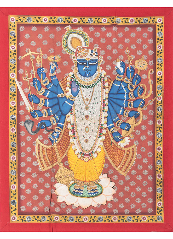 pichwai blue cotton cloth art work WALL ART & TAPESTRY - HeadShot pichwai blue cotton cloth art work WALL ART & TAPESTRY - HeadShot