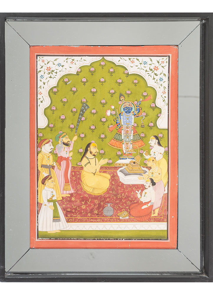 pichwai art green cotton cloth art work WALL ART & TAPESTRY - HeadShot