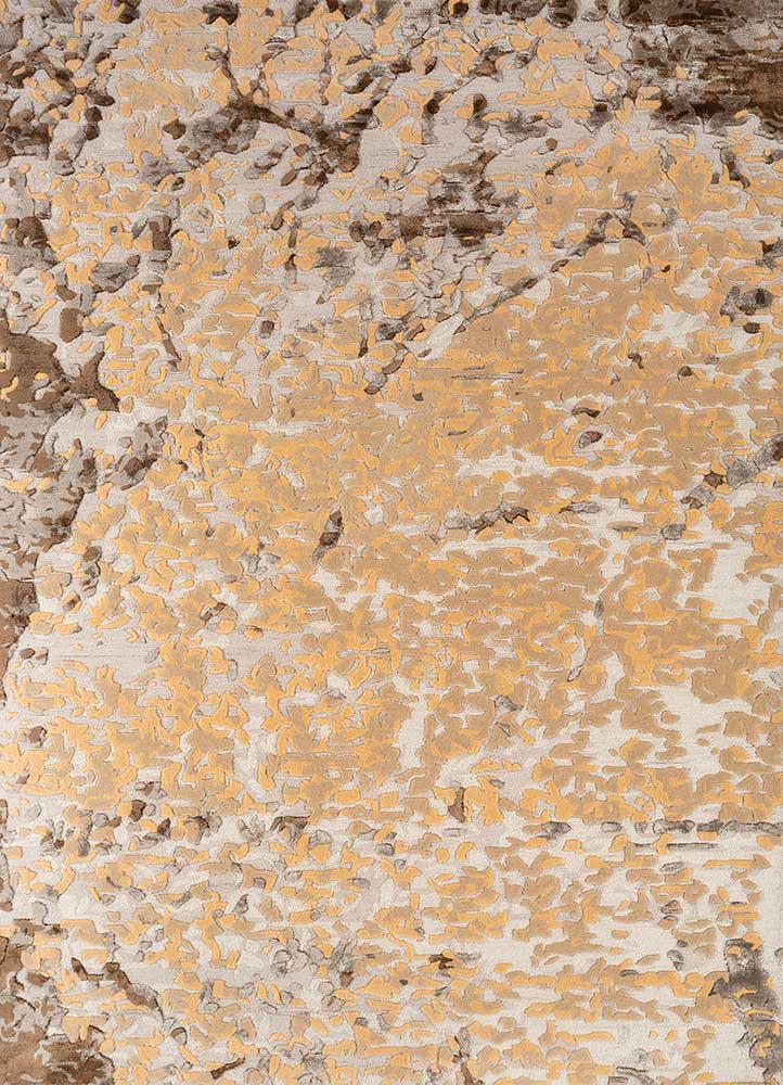 contour beige and brown wool and bamboo silk hand tufted Rug - HeadShot contour beige and brown wool and bamboo silk hand tufted Rug - HeadShot
