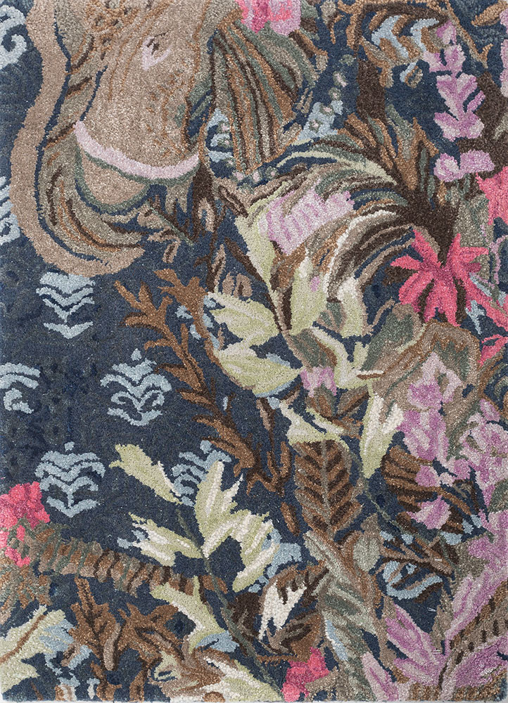 aprezo blue wool and bamboo silk hand tufted Rug - HeadShot aprezo blue wool and bamboo silk hand tufted Rug - HeadShot