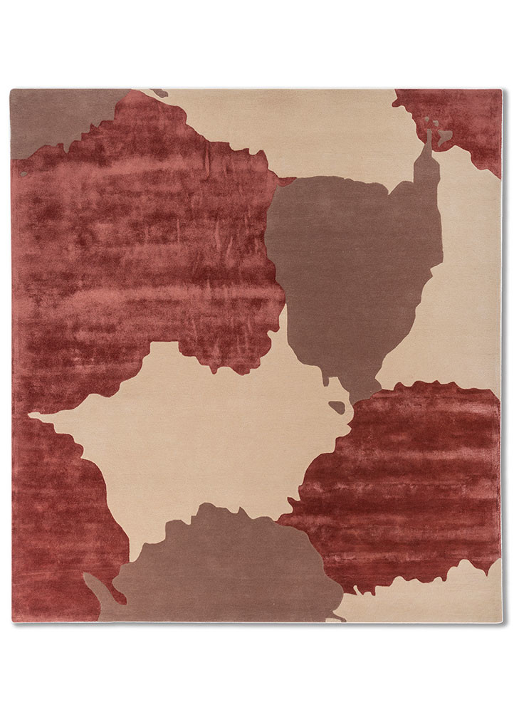 joy red and orange wool and bamboo silk hand tufted Rug - HeadShot joy red and orange wool and bamboo silk hand tufted Rug - HeadShot