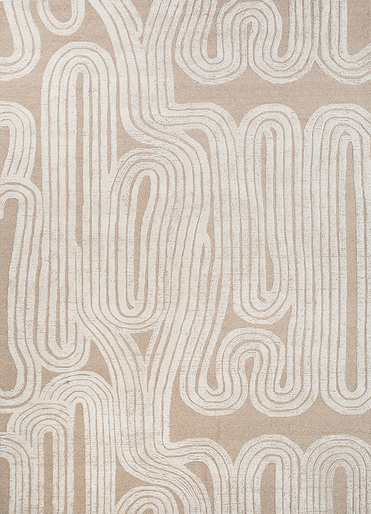 modo beige and brown wool hand tufted Rug - HeadShot modo beige and brown wool hand tufted Rug - HeadShot