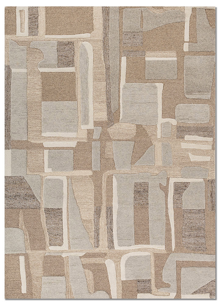 pathways beige and brown wool hand tufted Rug - HeadShot pathways beige and brown wool hand tufted Rug - HeadShot