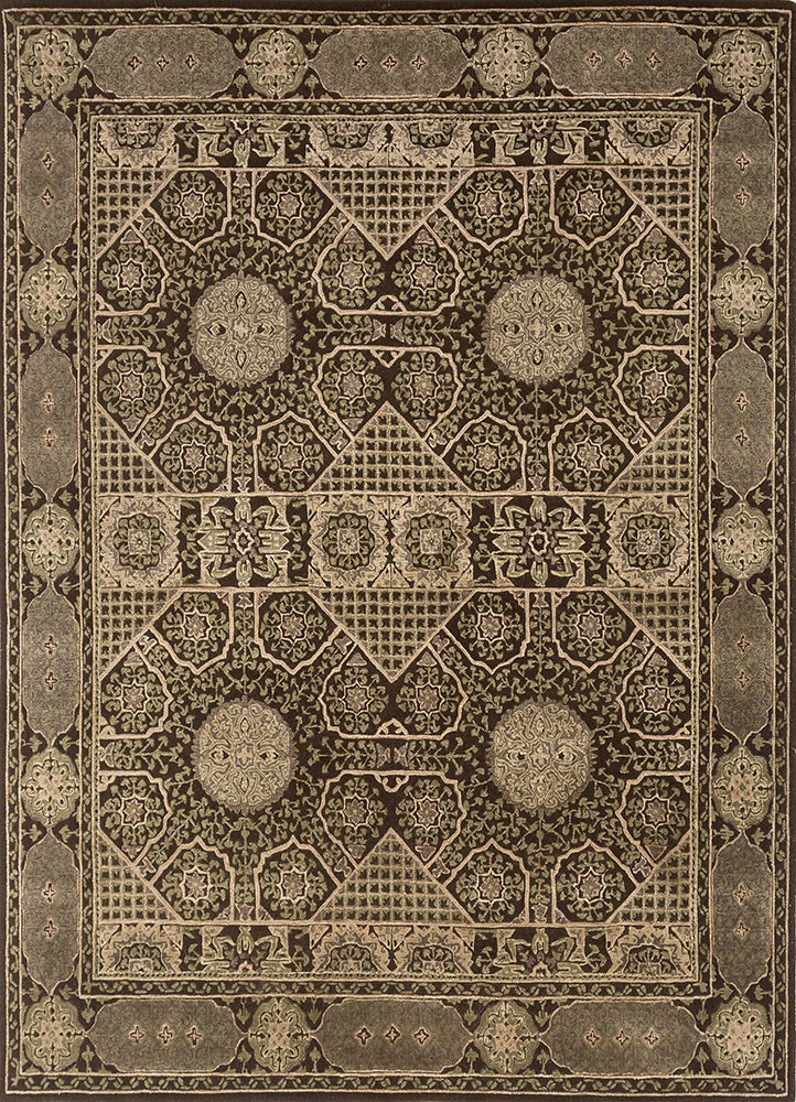 kasbah beige and brown wool and viscose hand tufted Rug - HeadShot kasbah beige and brown wool and viscose hand tufted Rug - HeadShot