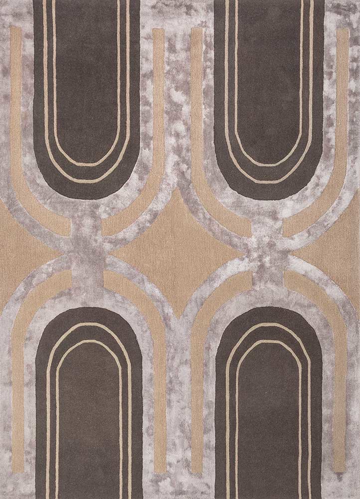 acar grey and black wool and viscose hand tufted Rug - HeadShot