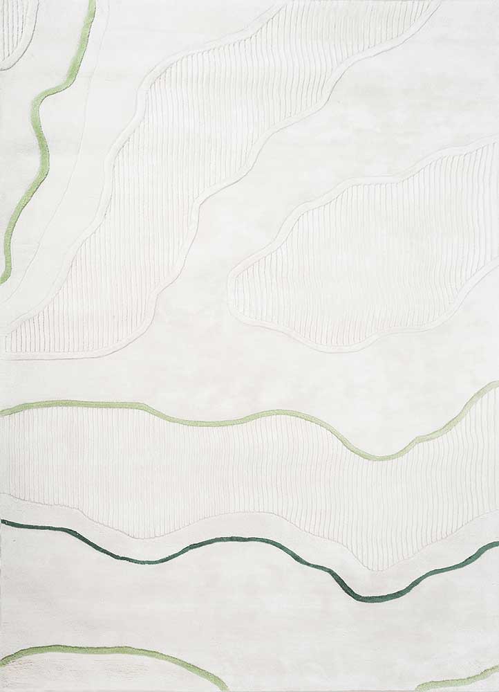 white noise ivory wool and viscose hand tufted Rug - HeadShot white noise ivory wool and viscose hand tufted Rug - HeadShot