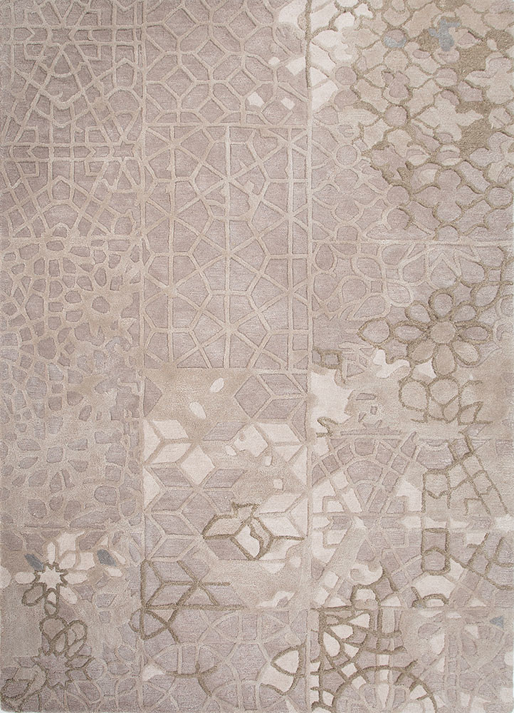 mythos ivory wool and viscose hand tufted Rug - HeadShot