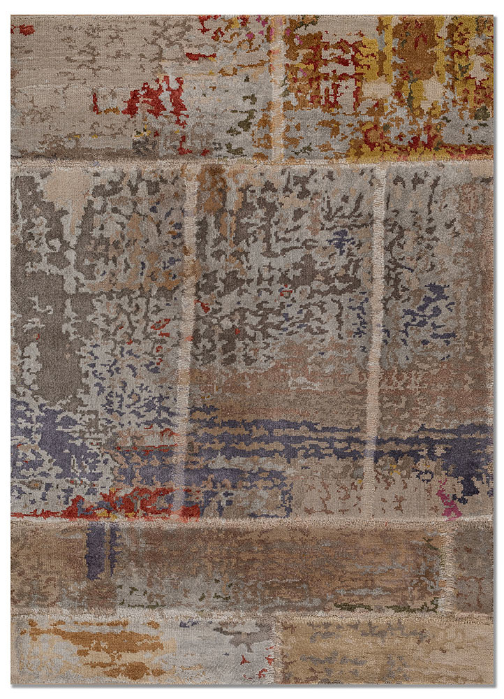 provenance blue wool and bamboo silk hand knotted Rug - HeadShot provenance blue wool and bamboo silk hand knotted Rug - HeadShot
