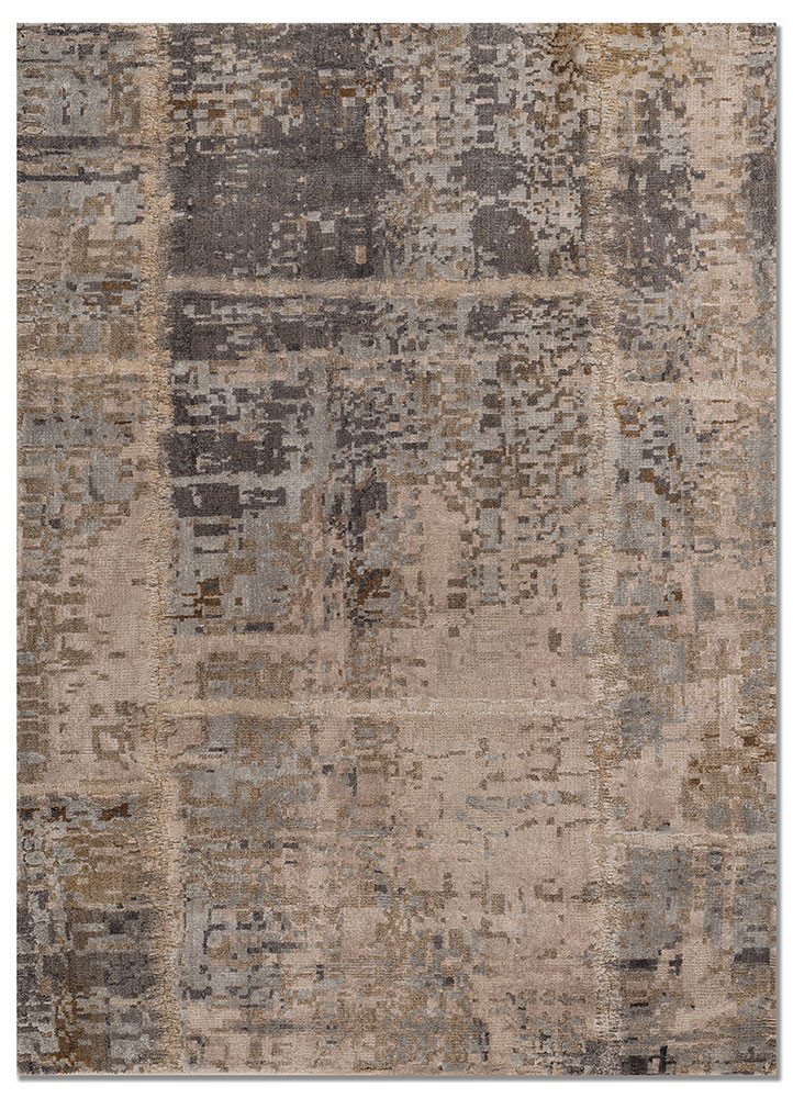 provenance blue wool and bamboo silk hand knotted Rug - HeadShot provenance blue wool and bamboo silk hand knotted Rug - HeadShot