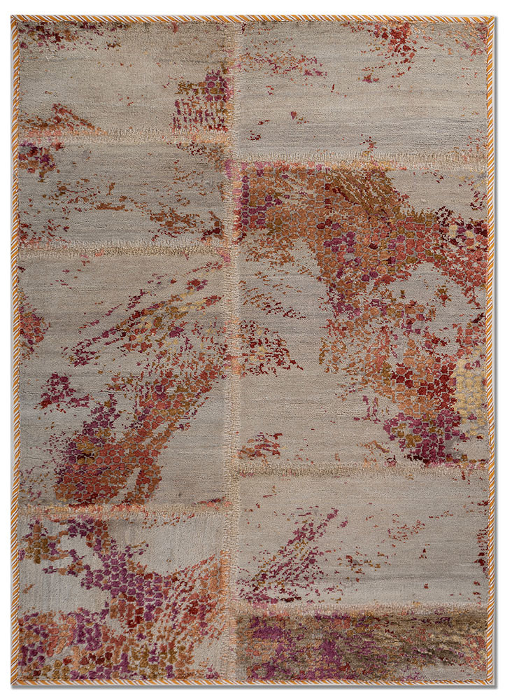 provenance blue wool and bamboo silk hand knotted Rug - HeadShot provenance blue wool and bamboo silk hand knotted Rug - HeadShot