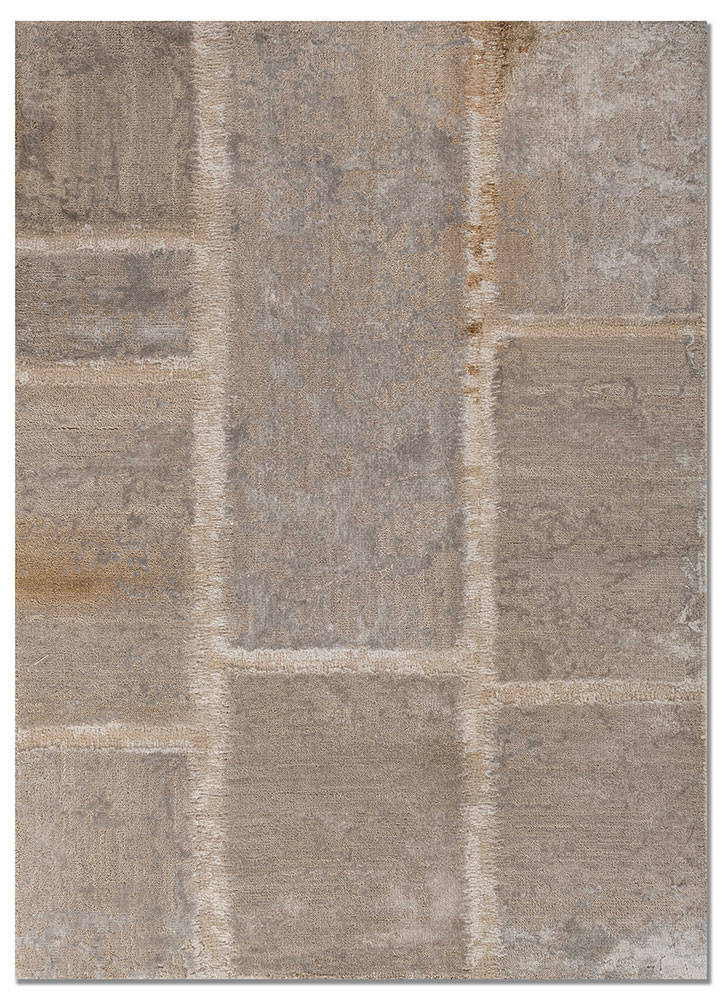 provenance grey and black wool and bamboo silk hand knotted Rug - HeadShot provenance grey and black wool and bamboo silk hand knotted Rug - HeadShot