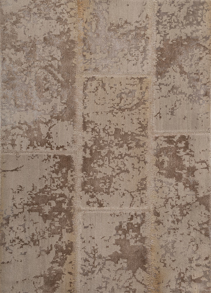 provenance ivory wool and bamboo silk hand knotted Rug - HeadShot