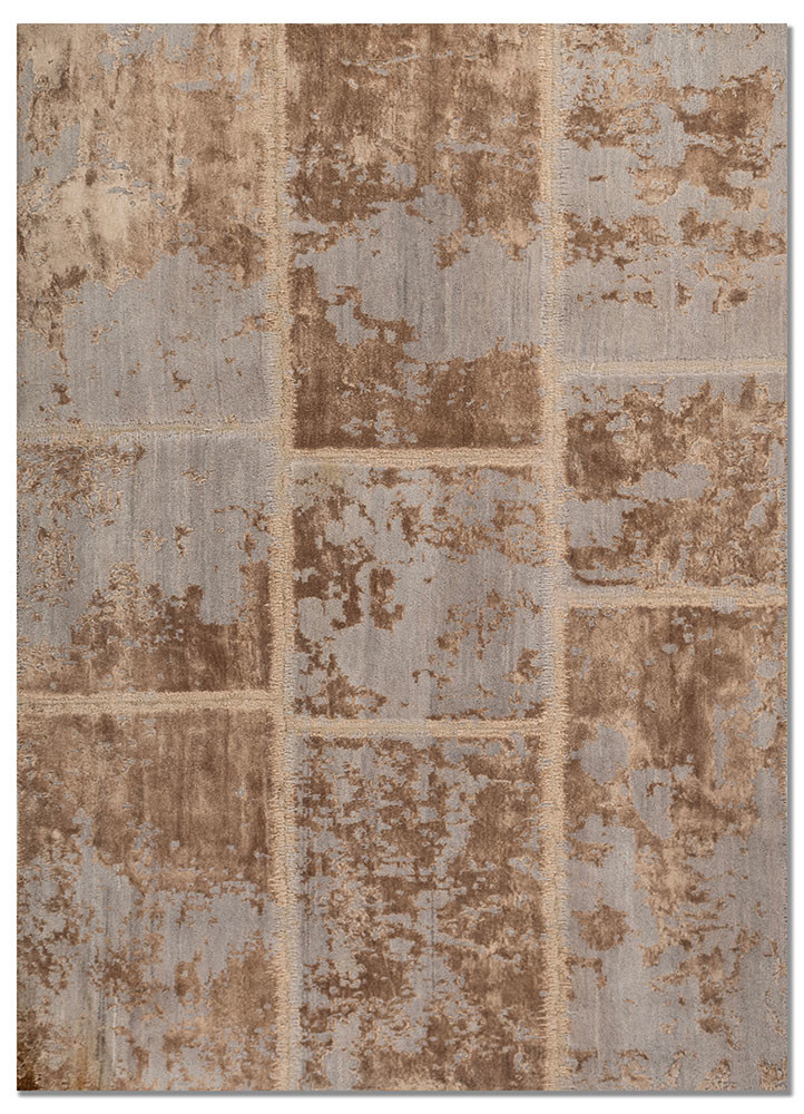 provenance grey and black wool and bamboo silk hand knotted Rug - HeadShot provenance grey and black wool and bamboo silk hand knotted Rug - HeadShot