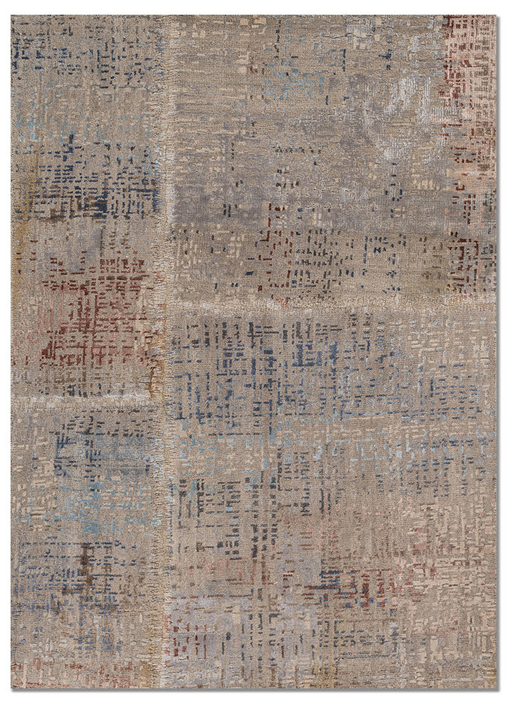 provenance grey and black wool and bamboo silk hand knotted Rug - HeadShot provenance grey and black wool and bamboo silk hand knotted Rug - HeadShot