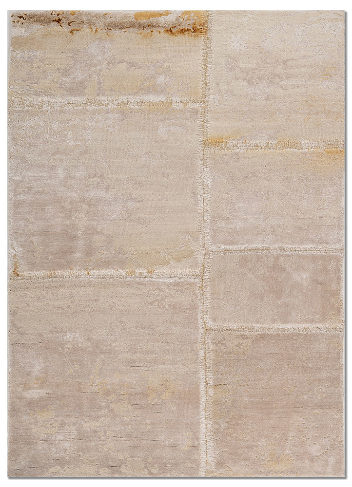 provenance ivory wool and bamboo silk hand knotted Rug - HeadShot