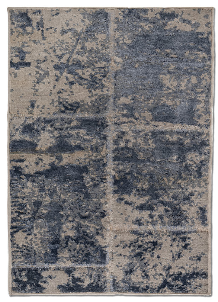 aprezo grey and black wool and bamboo silk hand knotted Rug - HeadShot aprezo grey and black wool and bamboo silk hand knotted Rug - HeadShot
