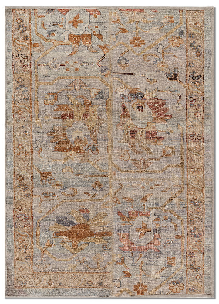 provenance blue wool hand knotted Rug - HeadShot