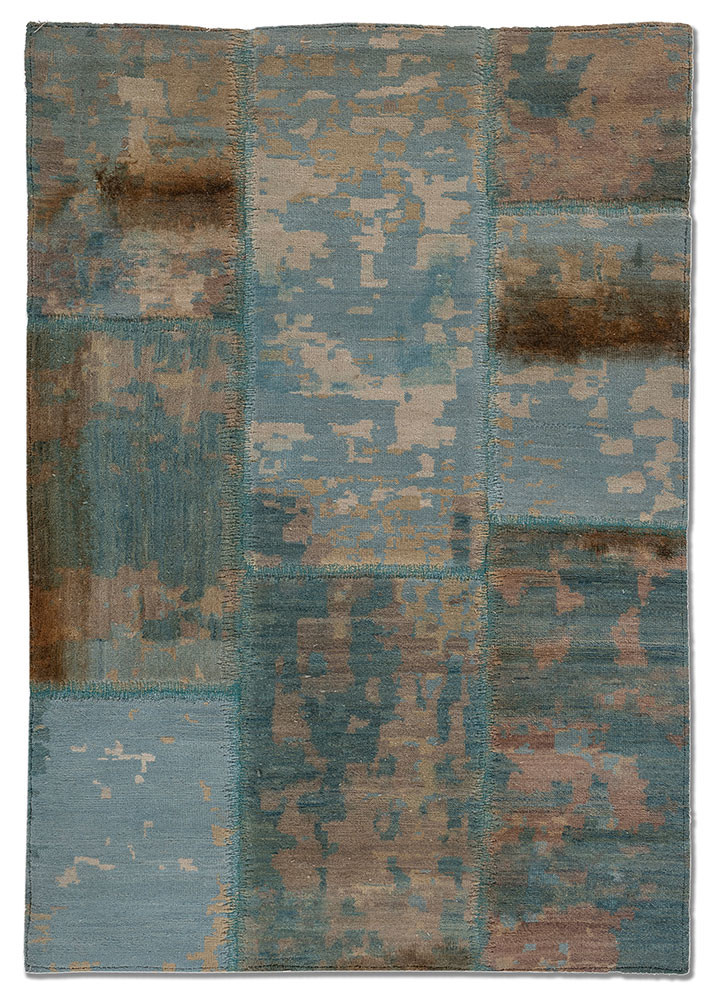 aprezo blue wool hand knotted Rug - HeadShot aprezo blue wool hand knotted Rug - HeadShot