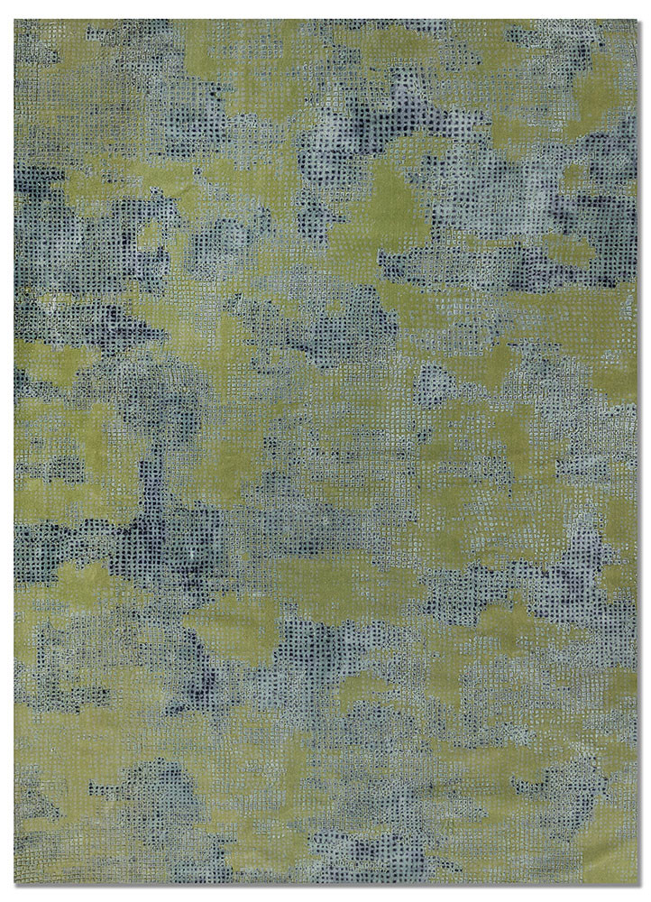 free verse by kavi green wool and silk hand knotted Rug - HeadShot