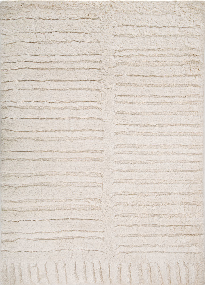 ivory ivory wool hand knotted Rug