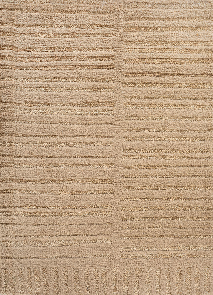 beige and brown beige and brown wool hand knotted Rug