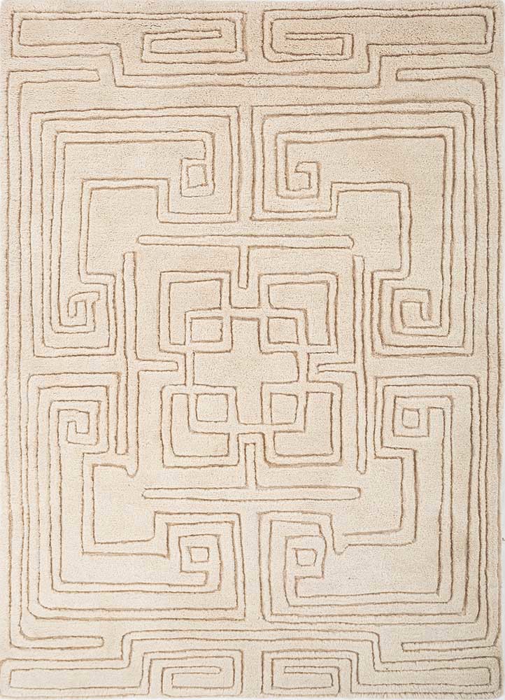  ivory wool hand knotted Rug