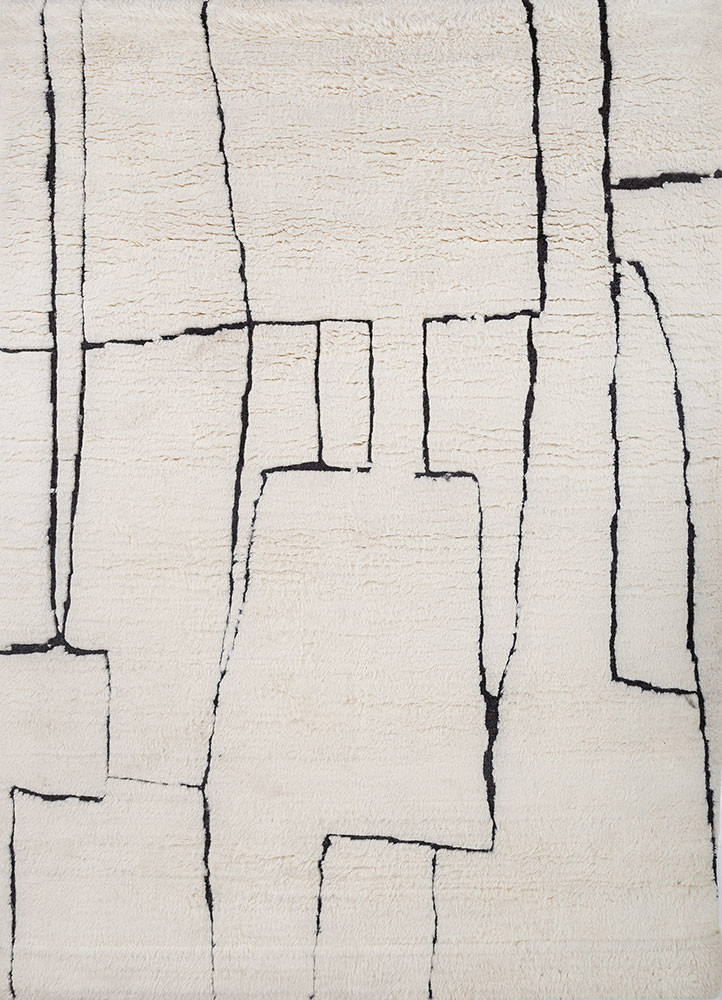 zuri ivory wool hand knotted Rug - HeadShot
