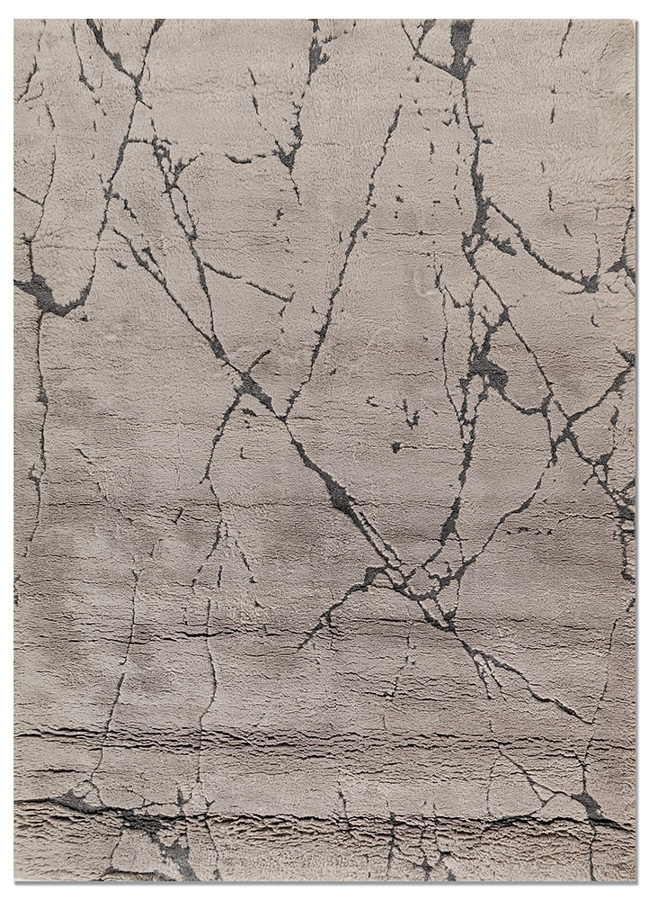 manifest grey and black wool hand knotted Rug - HeadShot
