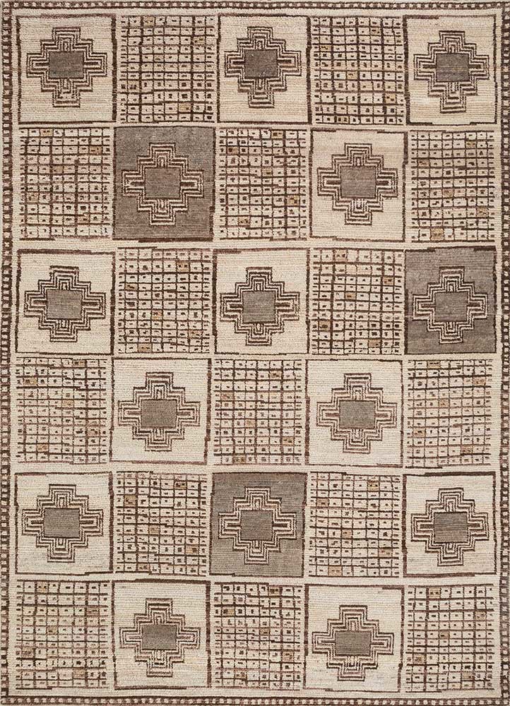 manifest gold afghan wool hand knotted Rug - HeadShot
