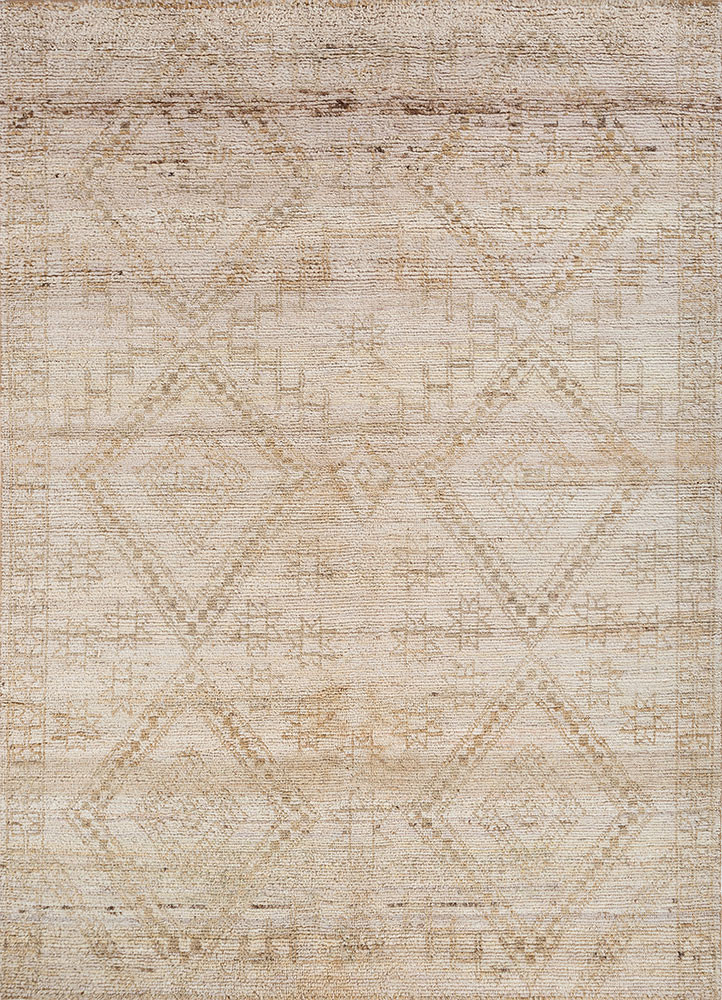 ivory ivory afghan wool hand knotted Rug