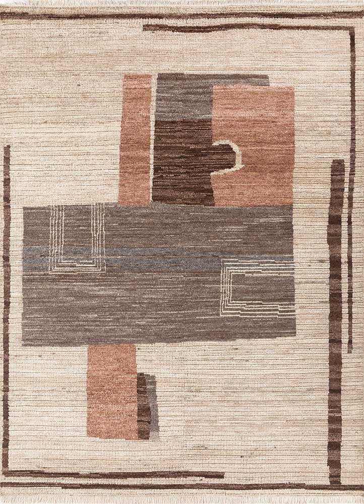 manifest beige and brown afghan wool hand knotted Rug - HeadShot manifest beige and brown afghan wool hand knotted Rug - HeadShot