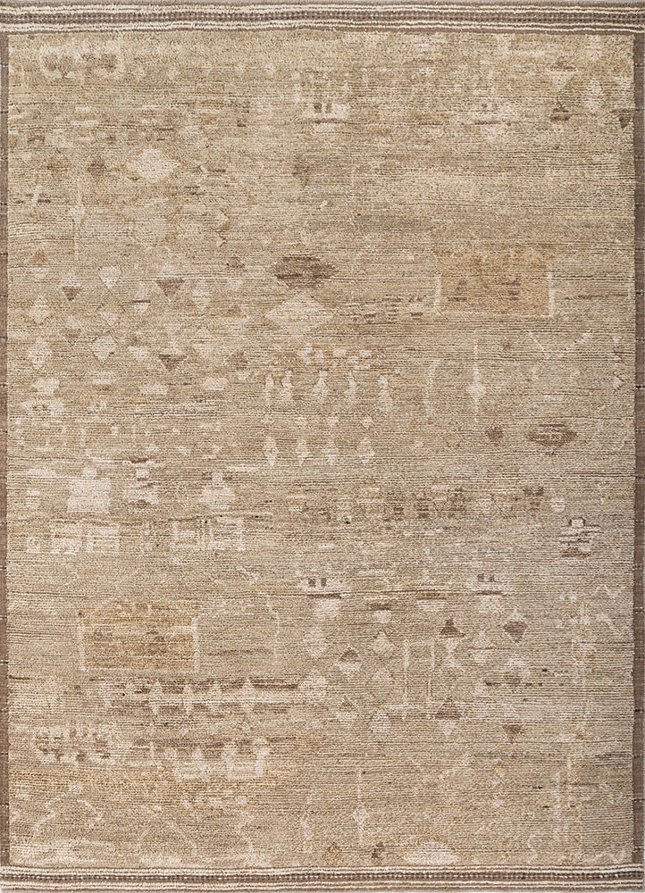 manifest beige and brown afghan wool hand knotted Rug - HeadShot manifest beige and brown afghan wool hand knotted Rug - HeadShot