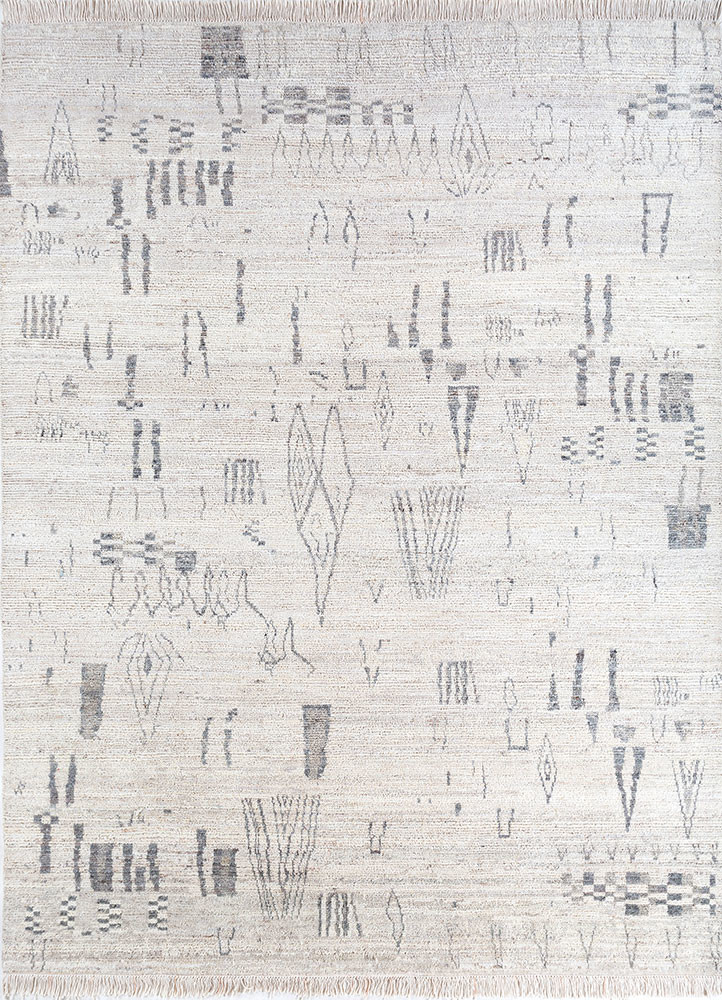  ivory afghan wool hand knotted Rug