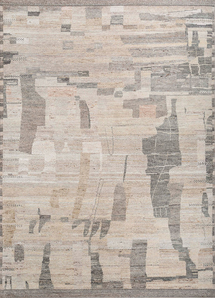 blythe ivory afghan wool hand knotted Rug - HeadShot