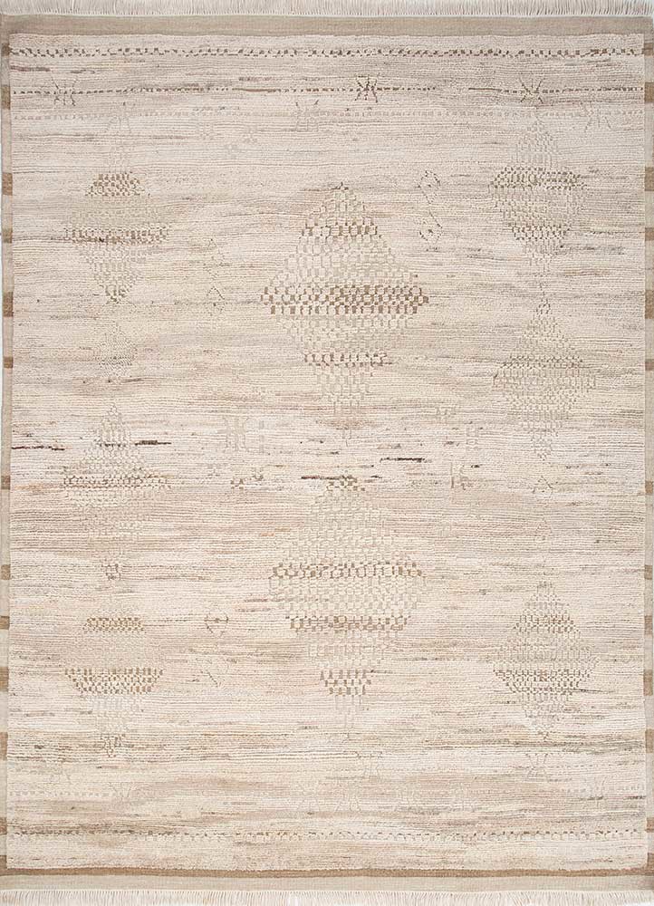 manifest ivory afghan wool hand knotted Rug - HeadShot